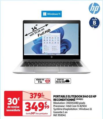 Hp - Portable Elitebook 840 G5 Reconditionné (2018) offre à 349,99€ sur Auchan Hypermarché