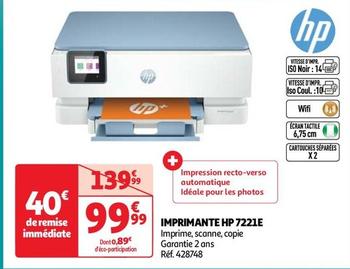 Hp - Imprimante 7221E offre à 99,99€ sur Auchan Hypermarché