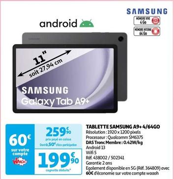 Samsung - Tablette A9+4/64go