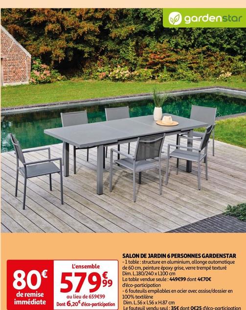 Gardenstar - Salon De Jardin 6 Personnes 