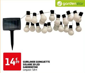 gardenstar - guirlande guinguette solaire 20 led 