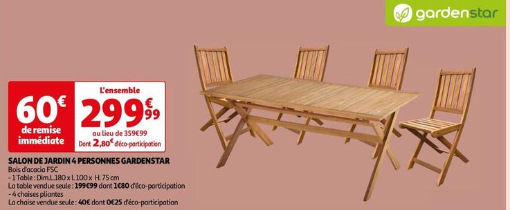 Gardenstar - Salon De Jardin 4 Personnes