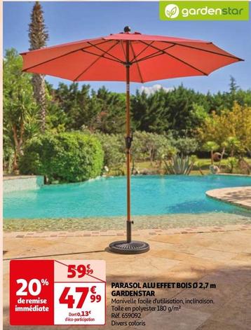 gardenstar - parasol alu effet bois 