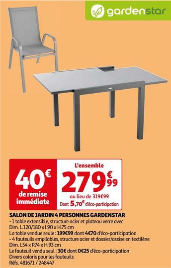 gardenstar - salon de jardin 4 personnes 