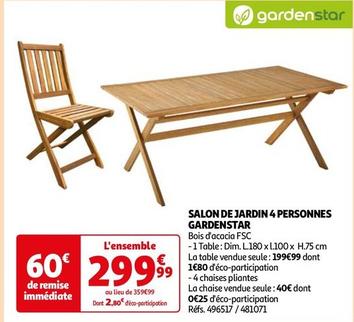 gardenstar - salon de jardin 4 personnes 