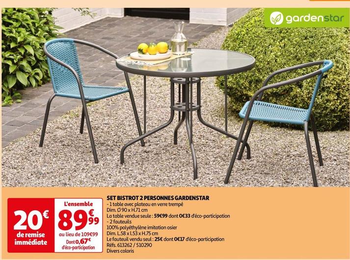 gardenstar - set bistrot 2 personnes 