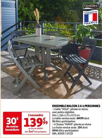 ensemble balcon 2 a 4 personnes