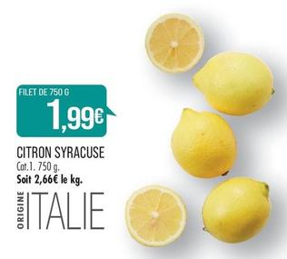 Citron Syracuse offre à 1,99€ sur Supermarché Match