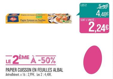 Albal - Papier Cuisson En Feuilles  offre à 2,99€ sur Supermarché Match