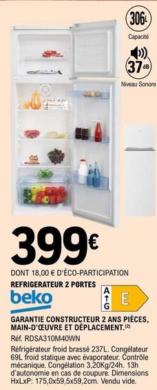 Réfrigérateur combiné offre sur E.Leclerc