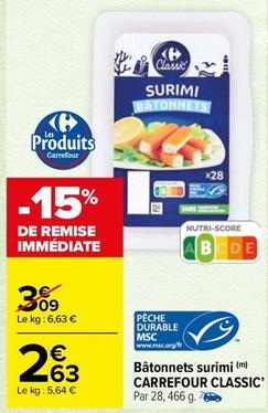 Bâtonnets de surimi offre sur Carrefour Express