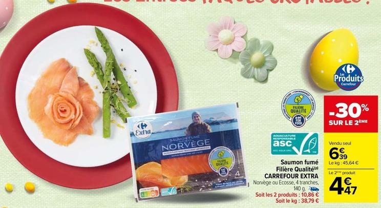 Saumon fumé offre sur Carrefour Contact