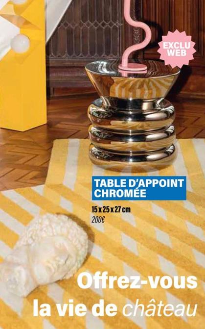 Table D'Appoint Chromée offre à 200€ sur Monoprix