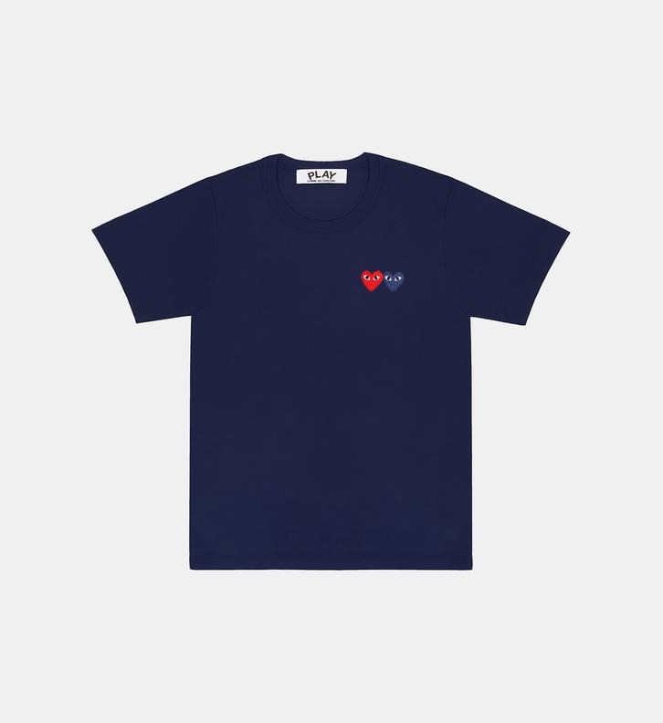 T-shirt droit en coton double cœur unisexe