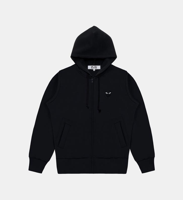 Sweat coton molleton zippé capuche logo cœur unisexe