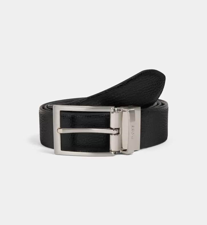 Ceinture moyenne réversible en cuir lisse et grainé offre à 59€ sur Galeries Lafayette