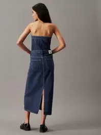 Robe bandeau longue en jean offre à 84€ sur Calvin Klein