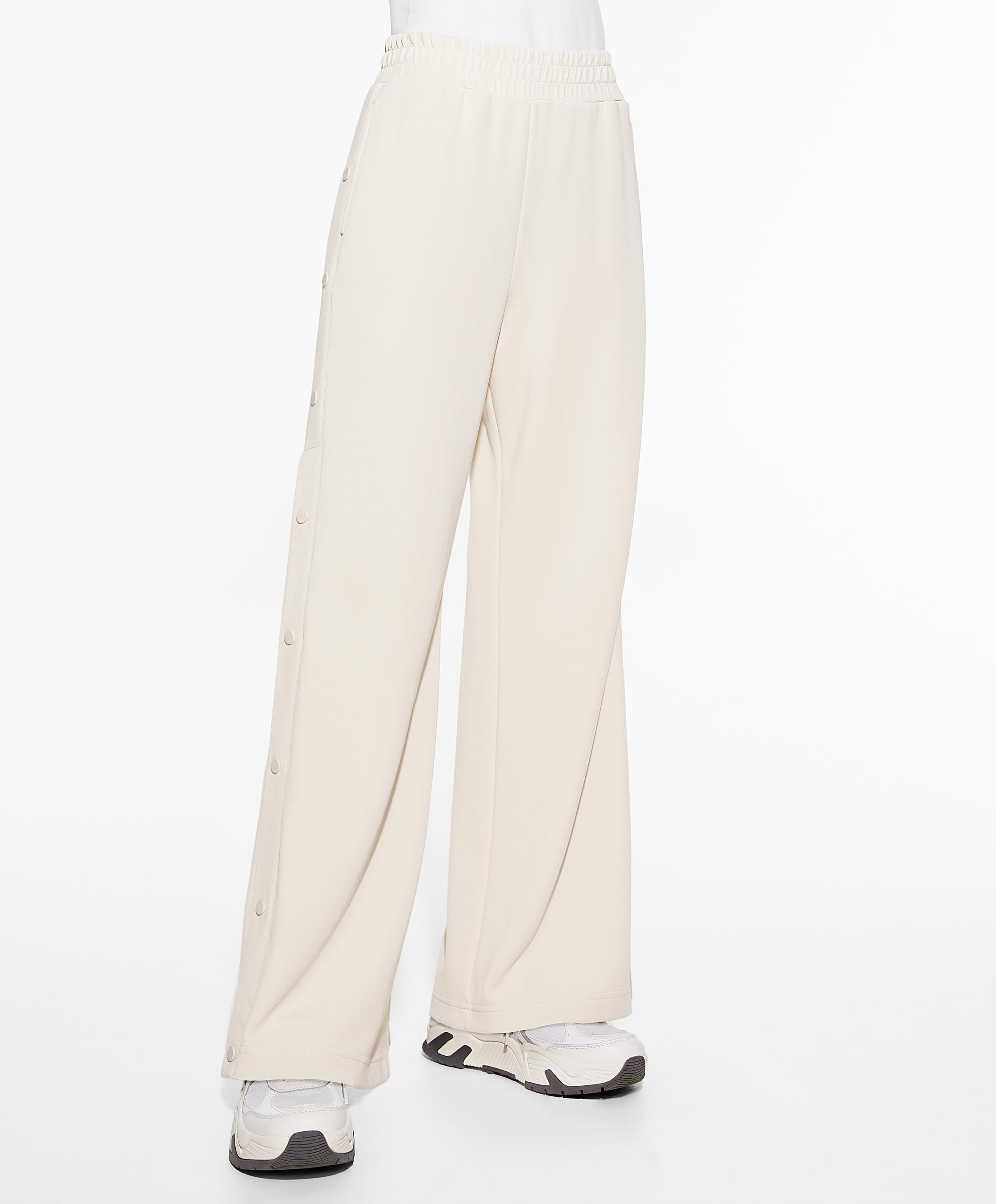 Pantalon wide leg avec modal au toucher doux à boutons