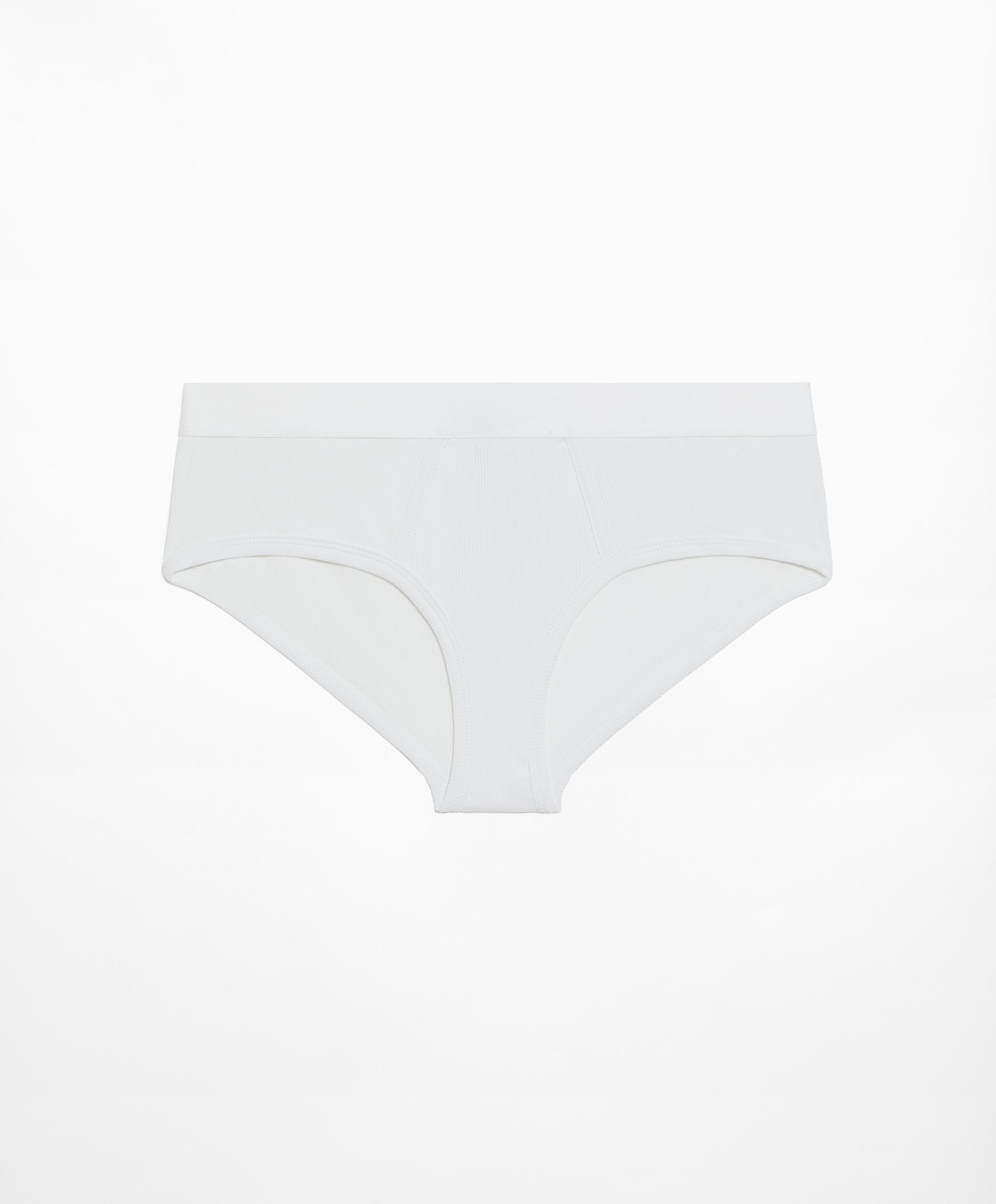 Culotte en mélange de modal avec texture rib. Taille à bande élastique avec logo.