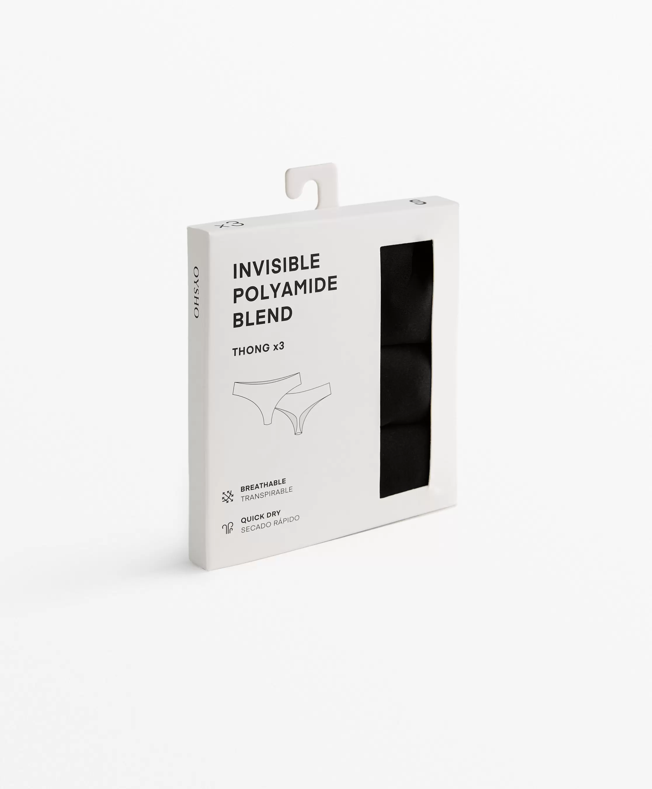 3 tangas en mélange de polyamide invisible offre à 19,99€ sur Oysho