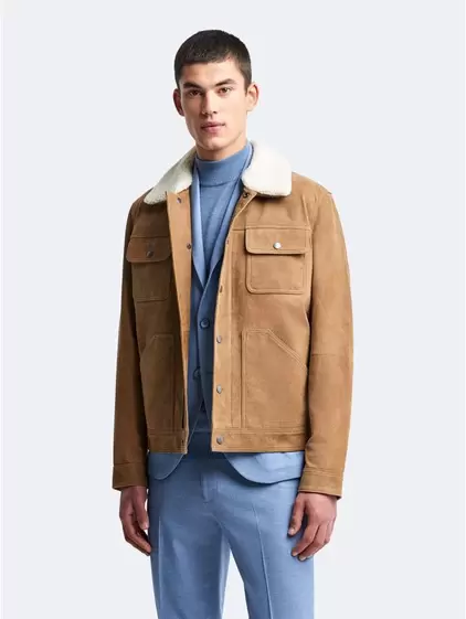 Blouson en cuir col sherpa offre à 150€ sur Devred