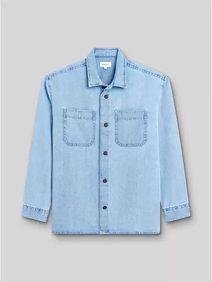 Chemise regular en denim unie offre à 21€ sur Devred