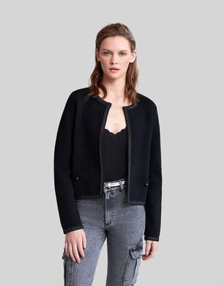 Cardigan noir tricot décor chaînes offre à 195€ sur IKKS