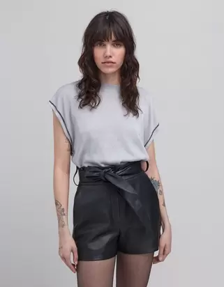 Top gris nuage tricot lurex détail gourmettes offre à 46€ sur IKKS