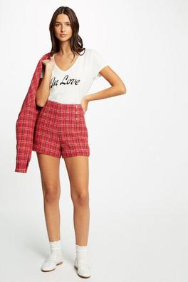 Short droit tweed multico femme