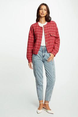 blouson court tweed multico femme