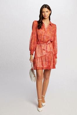 robe courte droite imprimée multico femme