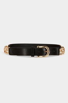 ceinture détails chaînes noir femme