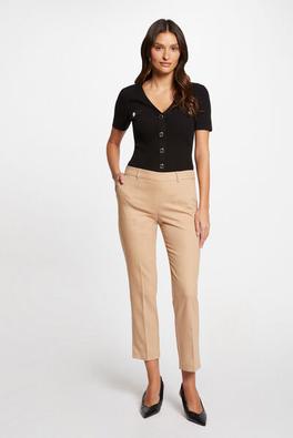 pantalon cigarette 7/8ème beige femme