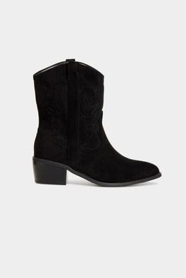 bottines western à talons noir femme