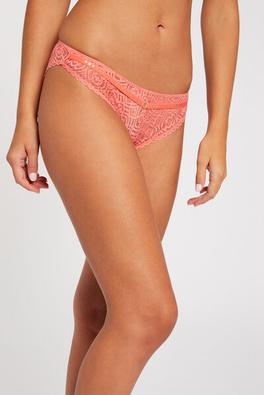 slip en dentelle rose femme