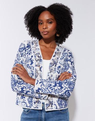 Veste imprimée blanc femme