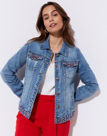 Blouson uni bleu ciel femme