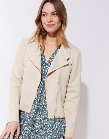 Veste unie beige femme