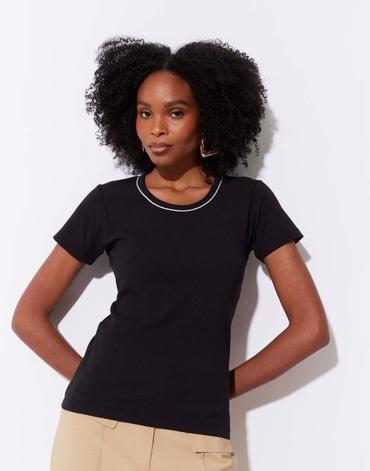 T-Shirt manches courtes uni noir femme offre à 24,99€ sur Jacqueline Riu