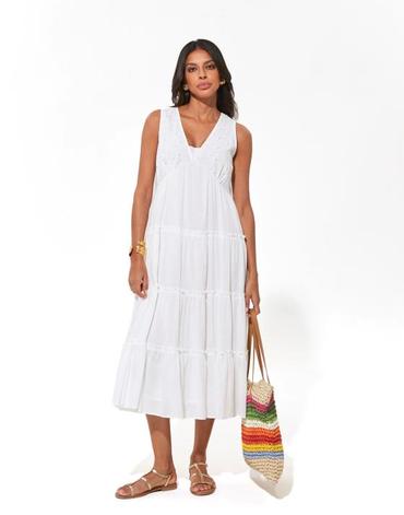 Robe longue unie blanc femme offre à 79,99€ sur Jacqueline Riu
