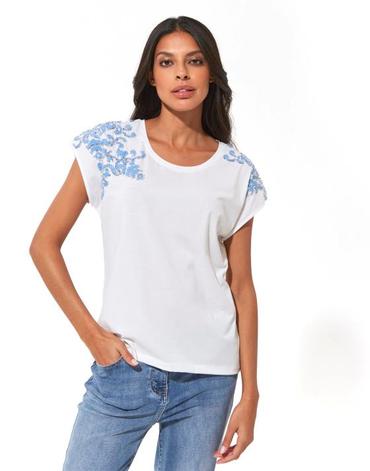 T-Shirt manches courtes uni blanc femme offre à 36,99€ sur Jacqueline Riu