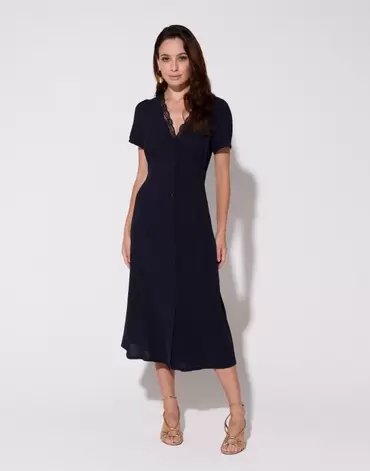 Robe midi unie marine femme offre à 79,99€ sur Jacqueline Riu