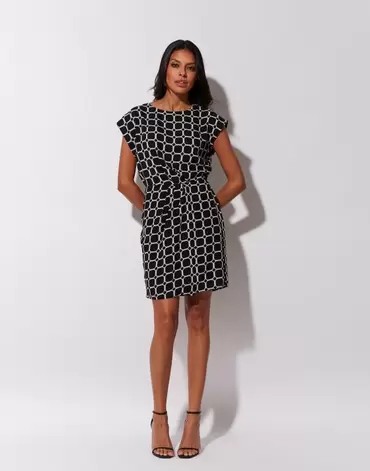 Robe courte imprimé graphique noir femme offre à 89,99€ sur Jacqueline Riu