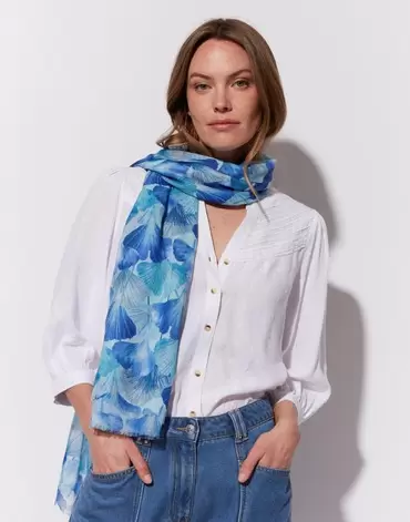 Foulard imprimé bleu femme offre à 24,99€ sur Jacqueline Riu