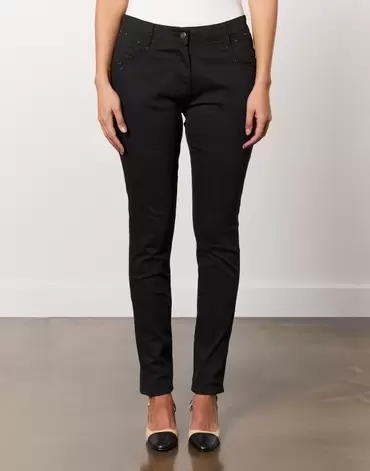 Pantalon long slim uni noir femme offre à 59,99€ sur Jacqueline Riu