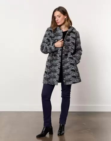 Manteau long imprimé gris femme offre à 159,99€ sur Jacqueline Riu