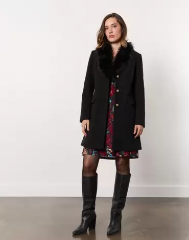 Manteau longueur genoux uni noir femme offre à 169,99€ sur Jacqueline Riu