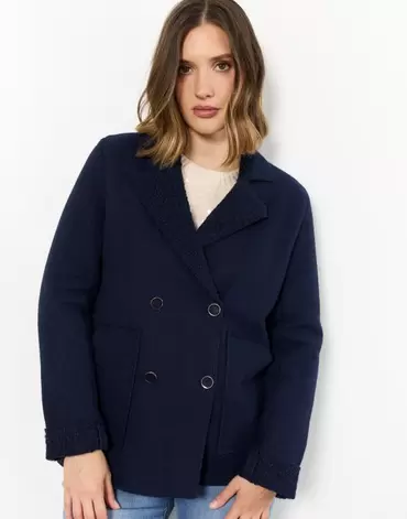 Manteau mi-long uni marine femme offre à 99,99€ sur Jacqueline Riu