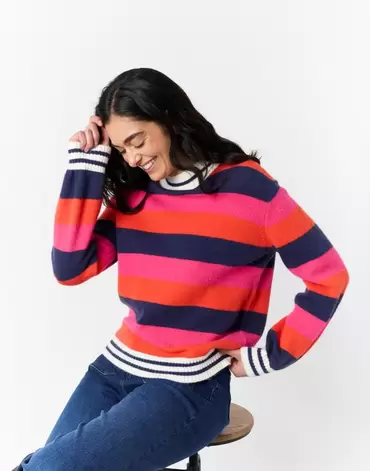 Pull épais rayé multicolore femme offre à 59,99€ sur Jacqueline Riu