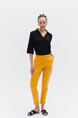 Pantalon adelmo jaune moutarde femme